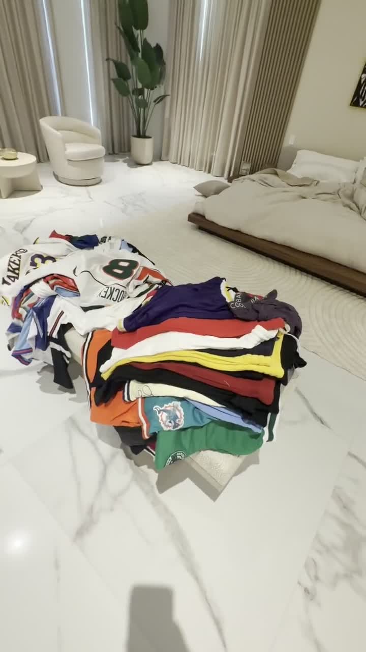 The closet edit underway, every piece taken out and sorted for consideration.